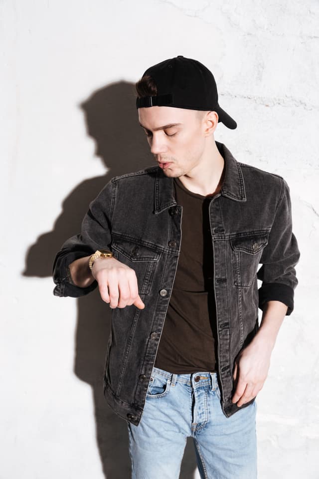 Model wearing white blouse